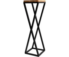 Gėlių stovas Garden Center VICHY, 19 cm x 19 cm, 62 cm, medis/metalas, ruda/juoda.