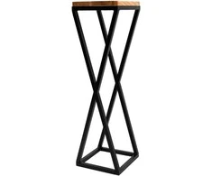 Gėlių stovas Garden Center VICHY, 19 cm x 19 cm, 77 cm, medis/metalas, ruda/juoda.