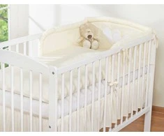 Patalynės komplektas su pakabinamomis širdelėmis, kreminis