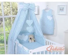 Patalynės komplektas su baldakimu Hanging Hearts mėlynas