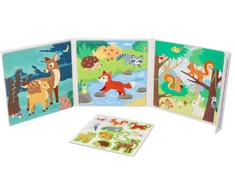 Adam Toys Lanksti magnetinė 3in1 dėlionė su miško gyvūnais, vaikams nuo 3 metų, spalvota