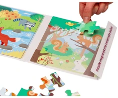 Adam Toys Lanksti magnetinė 3in1 dėlionė su miško gyvūnais, vaikams nuo 3 metų, spalvota