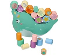 Adam Toys Medinė balansavimo jūrinių gyvūnų žaidimo lenta vaikams nuo 3 metų, spalvota