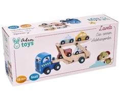 Adam Toys Medinė daugiafunkcė laweta su gelbėjimo automobiliais, vaikams nuo 18 mėn.