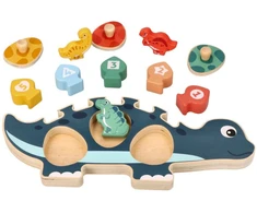 Adam Toys Medinė edukacinė dėlionė „Mama dinozauras“ vaikams nuo 12 mėn., 12 detalių