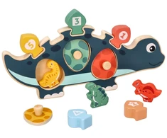 Adam Toys Medinė edukacinė dėlionė „Mama dinozauras“ vaikams nuo 12 mėn., 12 detalių