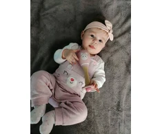 Adam Toys Medinis rožinis marakas su zuikučio figūra, kūdikiams nuo 5 mėn., sensoriniam vystymuisi