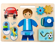 Adam Toys Motorinė edukacinė veiklos lenta vaikams nuo 2 metų, lavina smulkiąją motoriką, mėlyna