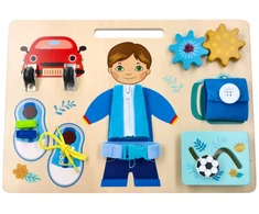 Adam Toys Motorinė edukacinė veiklos lenta vaikams nuo 2 metų, lavina smulkiąją motoriką, mėlyna
