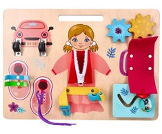 Adam Toys Motorinė veiklos lenta Ania mažiesiems atradėjams nuo 1 metų, lavina smulkiąją motoriką, medinė