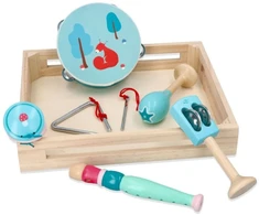 Adam Toys Vaikiškas muzikinis instrumentų rinkinys su vovere, nuo 3 metų, skatina kūrybiškumą, mėtų spalvos