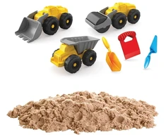 ArtCraft Kūrybinis kinetinio smėlio rinkinys su statybiniais automobiliais, vaikams nuo 3 metų, lavina motoriką ir vaizduotę
