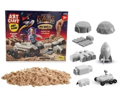 ArtCraft Kūrybinis kinetinio smėlio rinkinys kosminės misijos statybai vaikams nuo 3 metų, raudonas