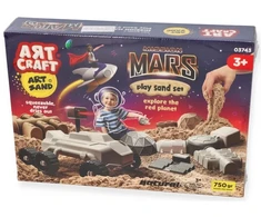 ArtCraft Kūrybinis kinetinio smėlio rinkinys kosminės misijos statybai vaikams nuo 3 metų, raudonas