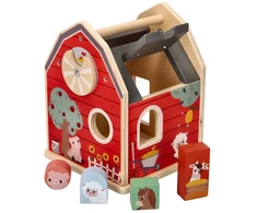 Dėlionė Adam Toys Medinis ūkio formos rūšiavimo žaislas su gyvūnėliais, vaikams nuo 12 mėn., spalvotas