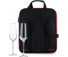 Divinto Elegantiška prosecco ir šampano dėžė su stiklu, nešiojama