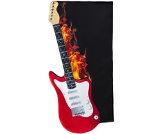 Froster Elektrinės gitaros formos paplūdimio rankšluostis su ugnies motyvu