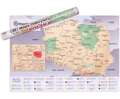 Froster Lenkijos žemėlapio nulupamas plakatas su Europos priartinimu