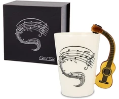 Froster Puodelis su muzikos instrumento formos rankena, muzikos mylėtojams