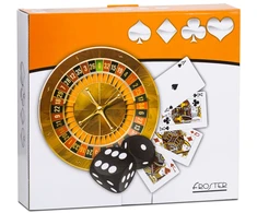Froster Stalo žaidimų rinkinys ruletės, pokerio ir Juodas Jack, su kauliukais, suaugusiems