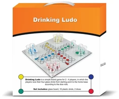 Froster Stiklinis ludo žaidimas su taurelėmis ir kauliukais, suaugusiems