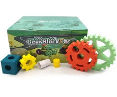 Gearjoy Dideli minkšti konstruktoriaus kiti su plastikiniais jungtimis, vaikams nuo 3 metų, 77 detalės