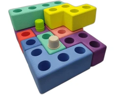 Gearjoy Dideli putplasčio Tetris kaladėlių rinkinys vaikams nuo 3 metų, 45 elementai