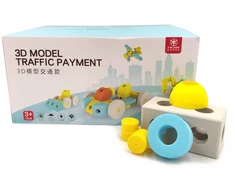 Gearjoy Dideli putų konstruktoriaus rinkinys su 67 detalėmis, vaikams nuo 3 metų, transporto priemonės, spalvotas