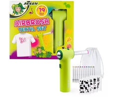 Purškiamų tekstilinių flomasterių rinkinys AIRBRUSH TEXTIL SET, Jolly