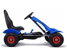 Lean Cars Vaikiškas pedalinis go-kartas su rankiniu stabdžiu, pripučiamos padangos, iki 50 kg, juodas