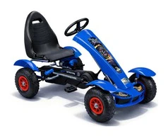 Lean Cars Vaikiškas pedalinis go-kartas su rankiniu stabdžiu, pripučiamos padangos, iki 50 kg, juodas