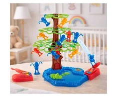 Lean Toys Žaidimas Jumping Monkeys medyje su ežeru ir krokodilu