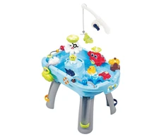 Lean Toys Interaktyvus edukacinis vandens stalas su muzika ir žvejybos meškere, 58x43x63 cm