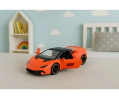 Lean Toys Metalinė sportinė mašina su inercine pavara 1:43 oranžinė