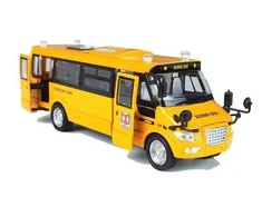 Lean Toys Žaislinis mokyklinis autobusas su frikcine pavara, geltonas