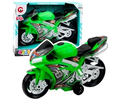 Lean Toys Žaislinis lenktyninis motociklas su šviesos ir garso efektais, žalias