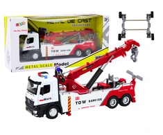 Žaislinis sunkvežimis su kranu, garsais ir šviesomis Lean Toys