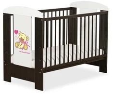 My Sweet Baby Medinė kūdikio lovytė 120x60 cm su meškučiu rožinė-ruda