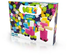Meli Cube 200 dalių konstruktorių rinkinys vaikams nuo 3 metų, skatina kūrybiškumą, rožinis