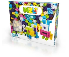 Meli Cube 200 dalių konstruktorių rinkinys vaikams nuo 3 metų, skatina kūrybiškumą, rožinis