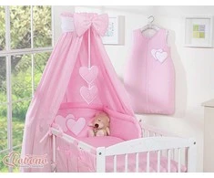 Vaikiška lovos užuolaida Hanging Hearts rožinė