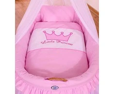 Pintas kūdikio lopšys su uždanga naujagimiui rožinis Little Princess