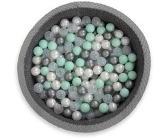 Plastikiniai kamuoliukai vaikų sausajam baseinui 50 vnt., šviesiai mėtų spalvos