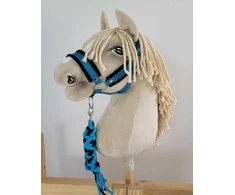 Super Hobby Horse Hobio arklio kantaras A3 su juoda kailine apdaila ir pavadžiu (juoda-turkio)