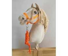 Super Hobby Horse Pavadėlis hobby horse su kantaru, neoninės oranžinės spalvos