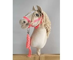 Super Hobby Horse Pavadėlis ir kamanos Hobby Horse neoninės rožinės spalvos