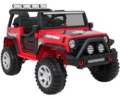 Vaikiškas elektrinis džipas 4x4 su LED šviesomis ir saugos diržais, nuo 3 metų