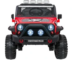 Vaikiškas elektrinis džipas 4x4 su LED šviesomis ir saugos diržais, nuo 3 metų