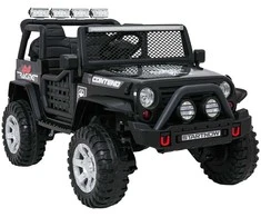 Vaikiškas elektrinis džipas 4x4 su LED šviesomis ir saugos diržais, nuo 3 metų