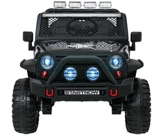 Vaikiškas elektrinis džipas 4x4 su LED šviesomis ir saugos diržais, nuo 3 metų